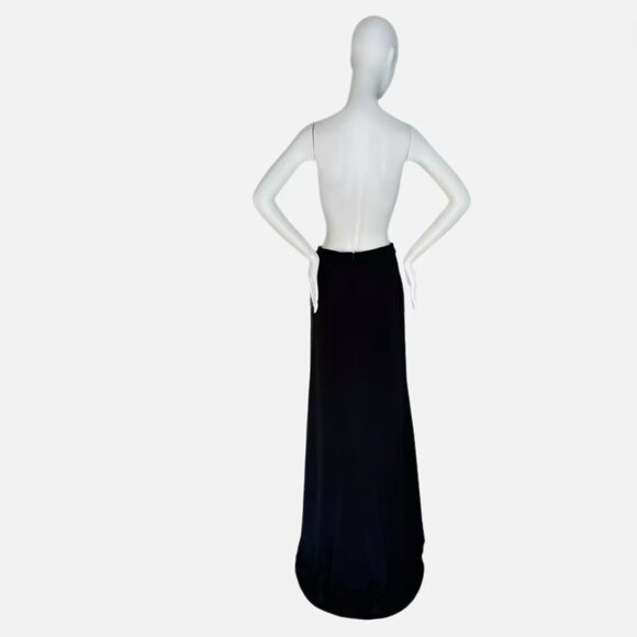 MONIQUE LHUILLIER Black Maxi Evening Skirt w. Train - Picture 4 of 7
